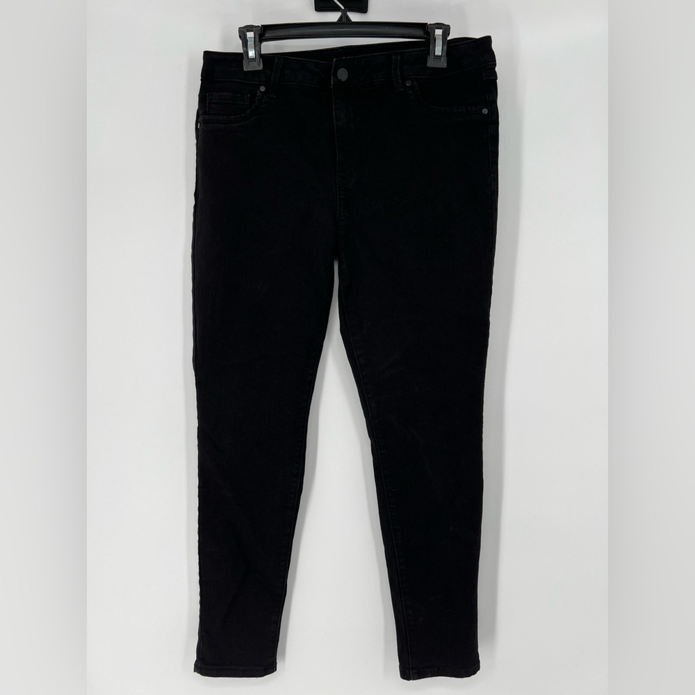 D. JEANS FLATTERING STRETCH BLACK SPANDEX BLEND, FRONT FAUX POCKETS SKINNY ANKLE